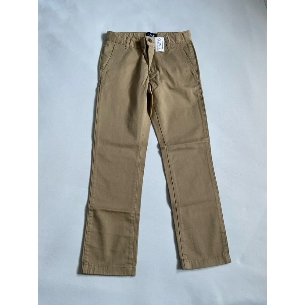 The Children's Place Chino Pants Boys Uniform Khaki adjustable Waist Size 8